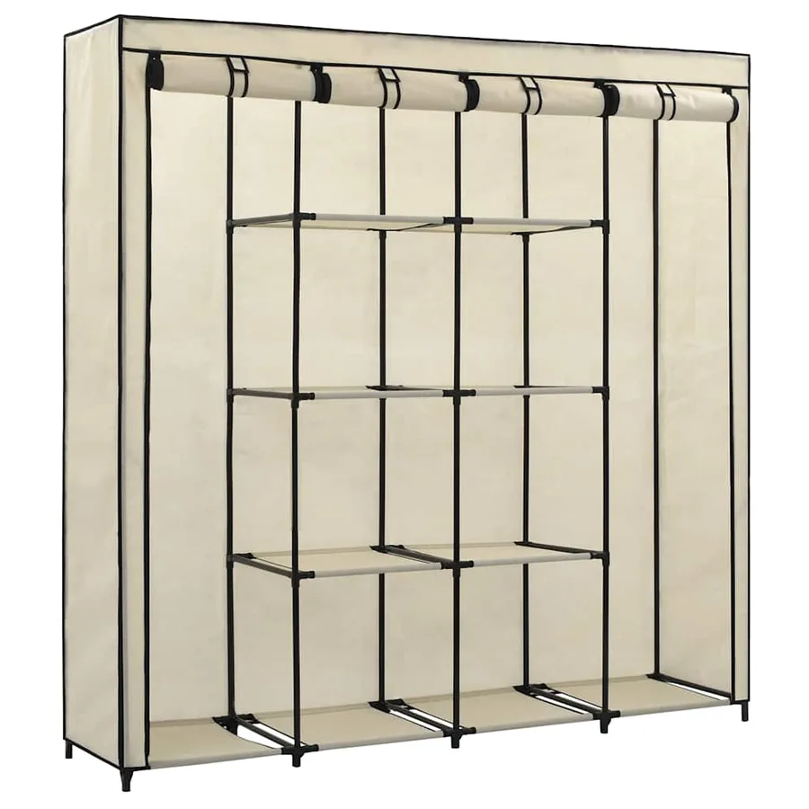 Garde-robe avec 4 compartiments Crème 175x45x170 cm - 3