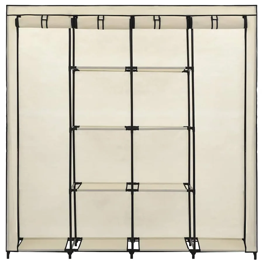 Garde-robe avec 4 compartiments Crème 175x45x170 cm - 4