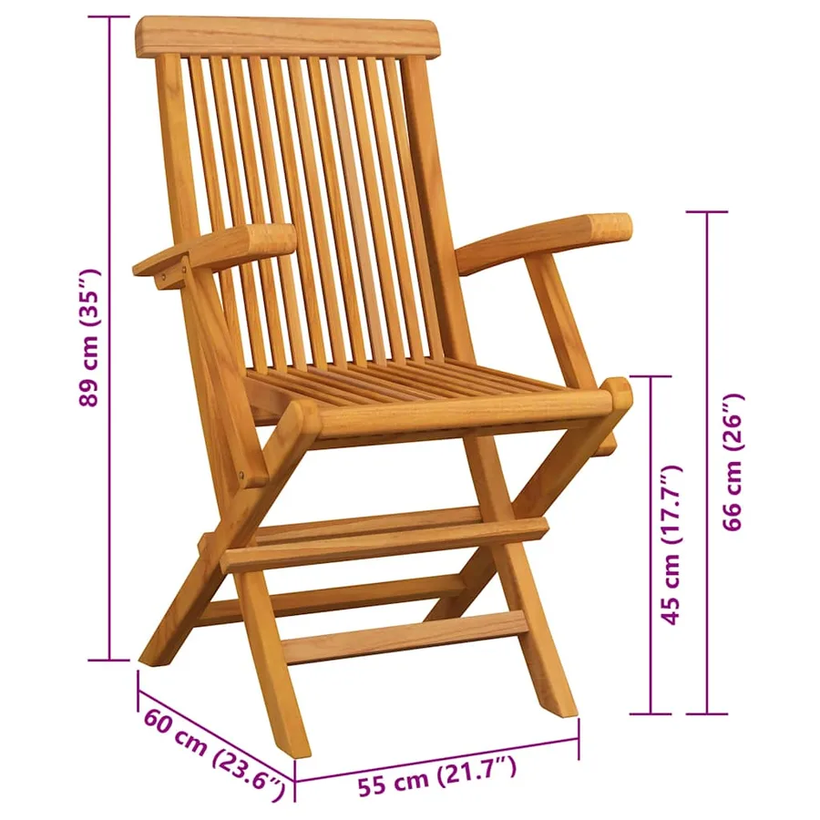 Chaises de jardin avec coussins noir lot de 3 Bois teck massif - 11