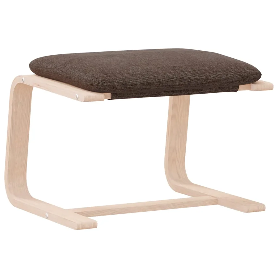 Repose-pied Marron foncé 51x41x40 cm Tissu - 2