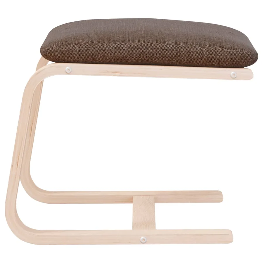 Repose-pied Marron foncé 51x41x40 cm Tissu - 5