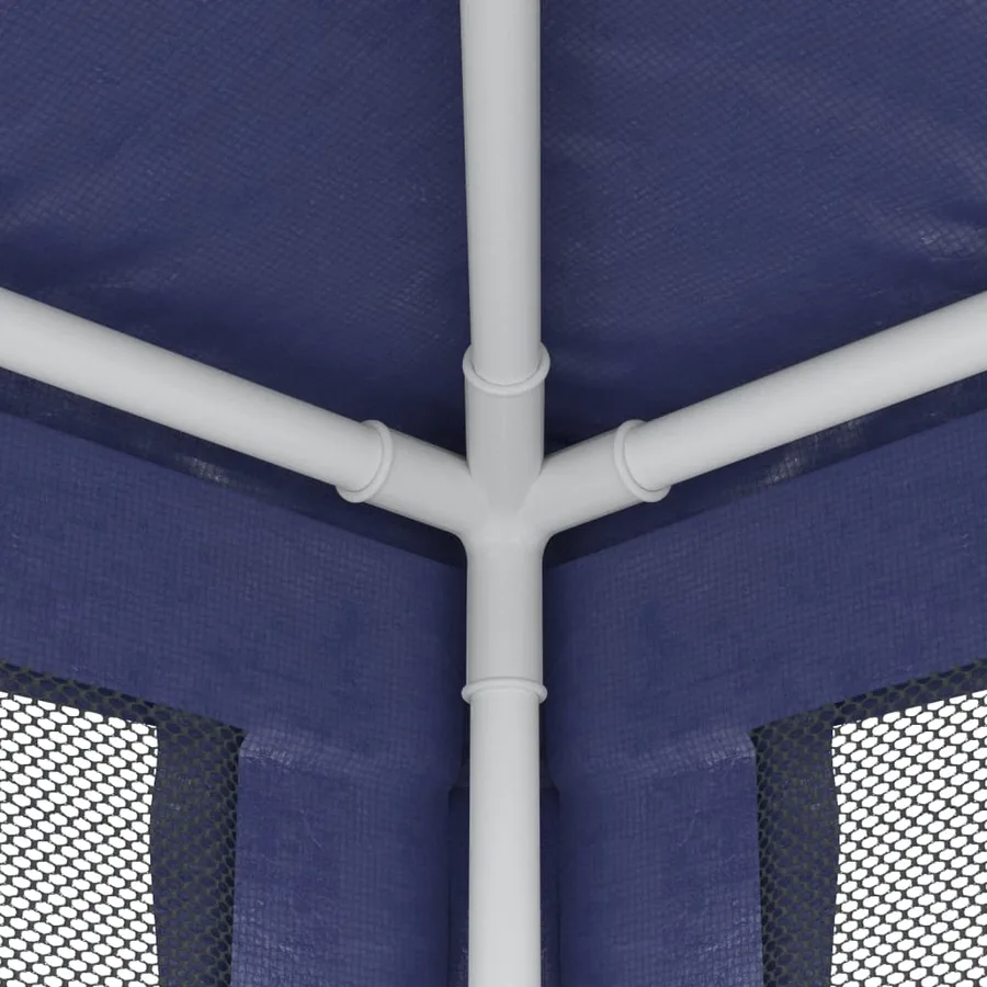 Tente de fête avec 8 parois latérales en maille Bleu 3x9 m PEHD - 6