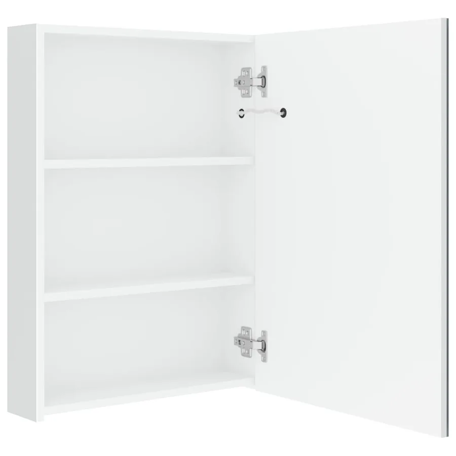 Armoire de salle de bain à miroir LED Blanc brillant 50x13x70cm - 5