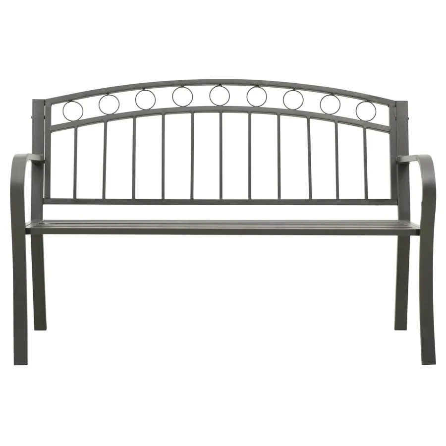 Banc de jardin Gris 120 cm Acier - 2