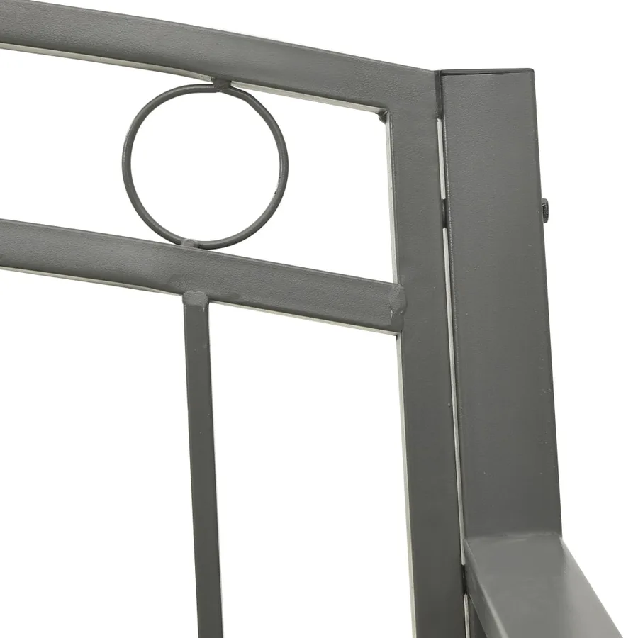 Banc de jardin Gris 120 cm Acier - 5