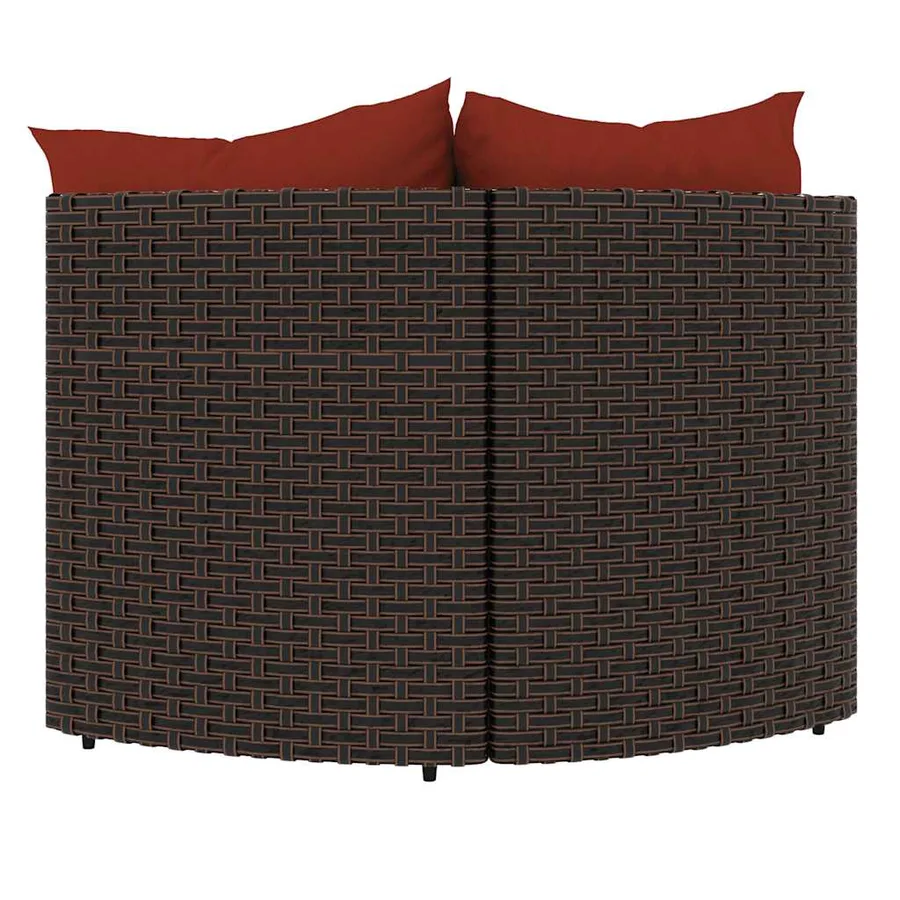 Canapés d'angle de jardin et coussins2pcs marron résine tressée - 6