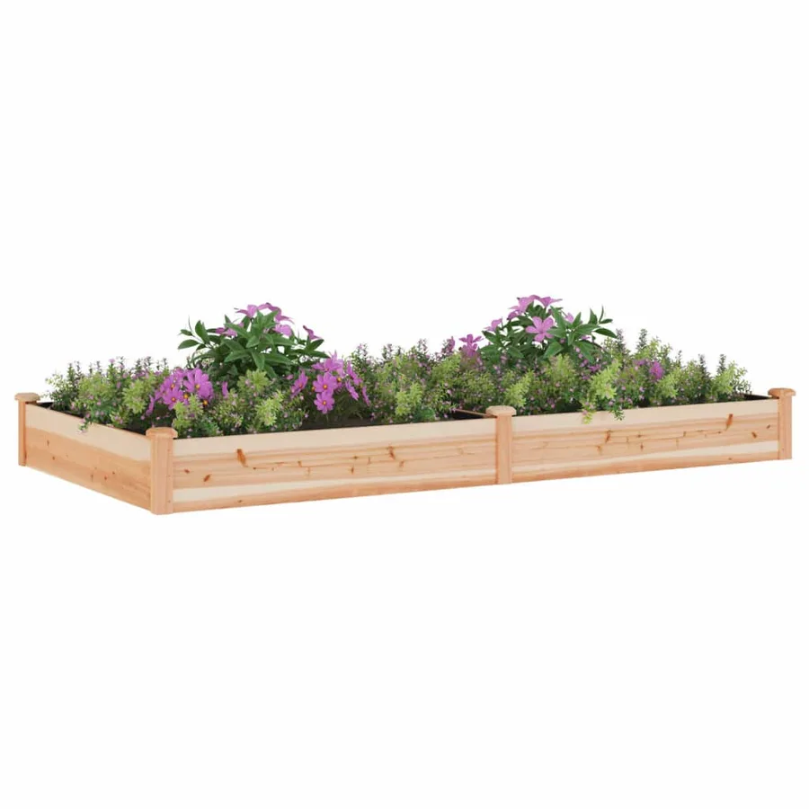 Lit surélevé de jardin doublure 240x120x25 cm bois massif sapin - 3