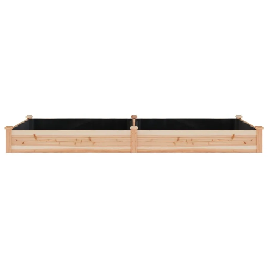 Lit surélevé de jardin doublure 240x120x25 cm bois massif sapin - 4