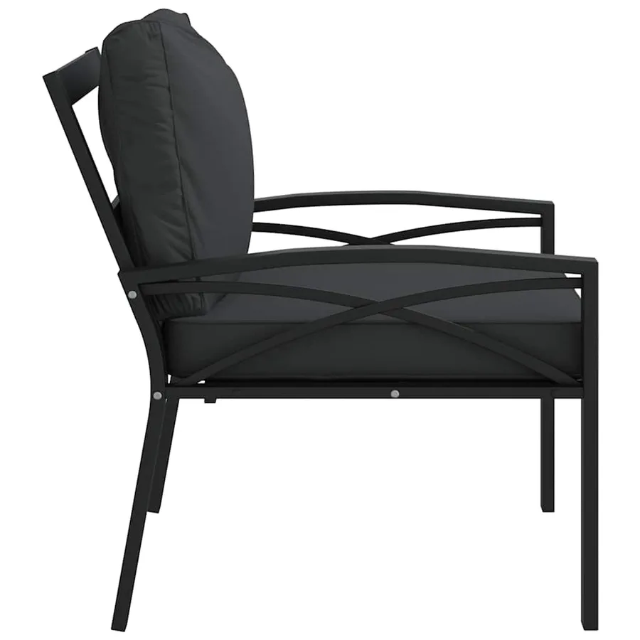 Chaises de jardin avec coussins gris lot de 2 68x76x79 cm acier - 6