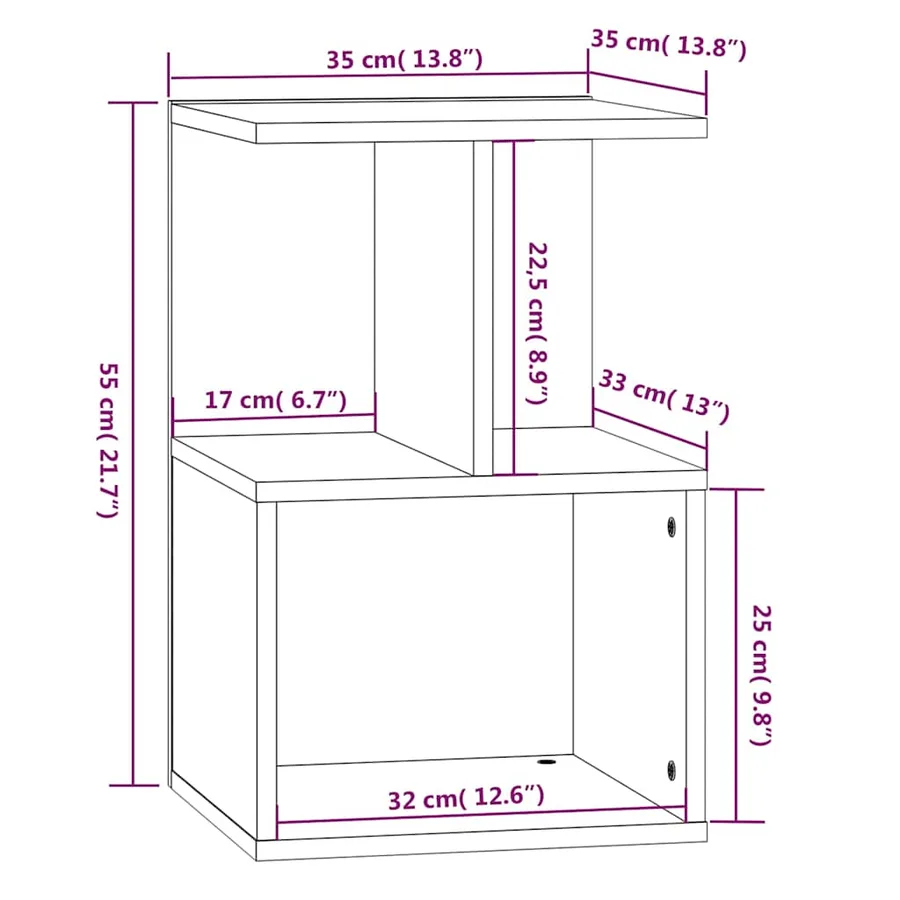 Tables de chevet 2pcs Chêne marron 35x35x55cm Bois d'ingénierie - 8