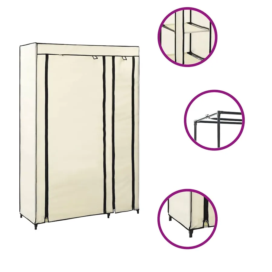 Garde-robes pliables 2 pcs Crème 110x45x175 cm Tissu - 2