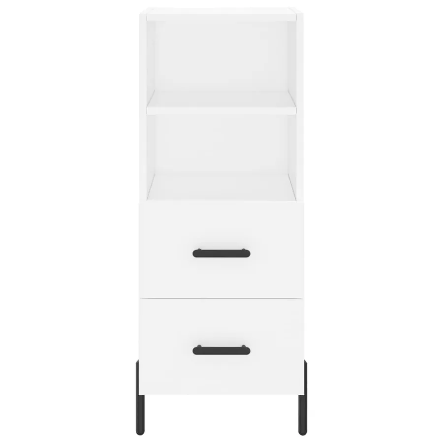 Buffet haut Blanc 34,5x34x180 cm Bois d'ingénierie - 6