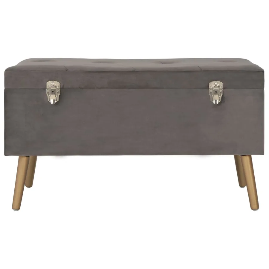 Tabourets de rangement lot de 3 Gris Velours - 11