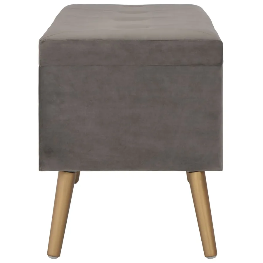 Tabourets de rangement lot de 3 Gris Velours - 13