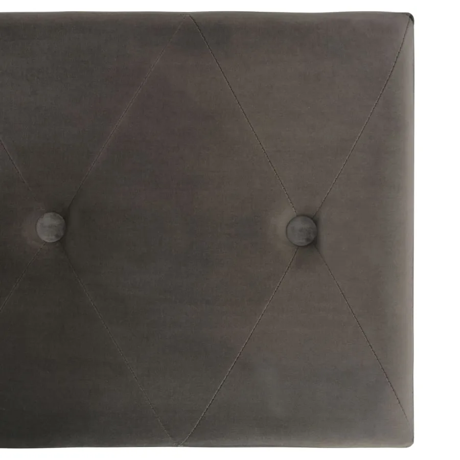 Tabourets de rangement lot de 3 Gris Velours - 14