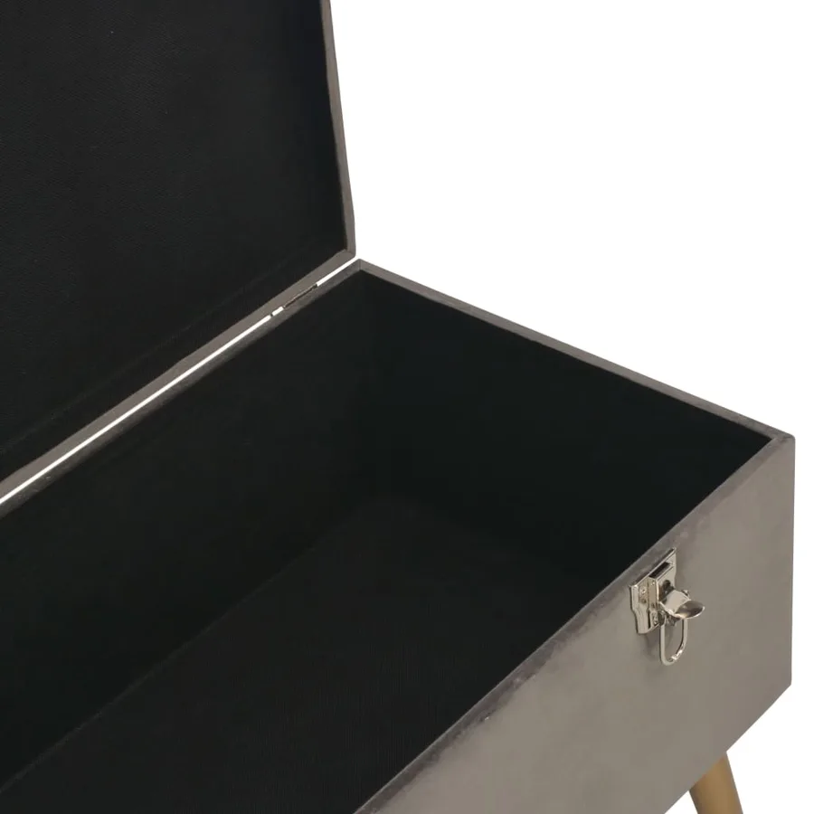 Tabourets de rangement lot de 3 Gris Velours - 15