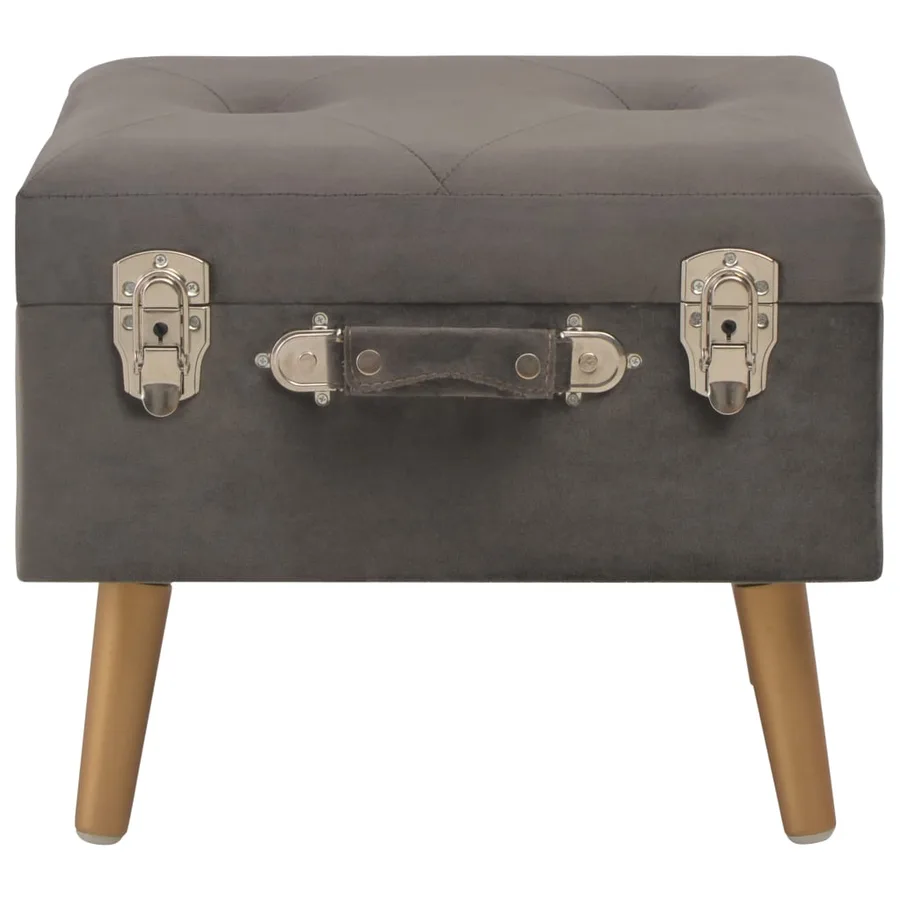 Tabourets de rangement lot de 3 Gris Velours - 3