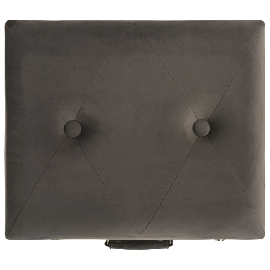 Tabourets de rangement lot de 3 Gris Velours - 6