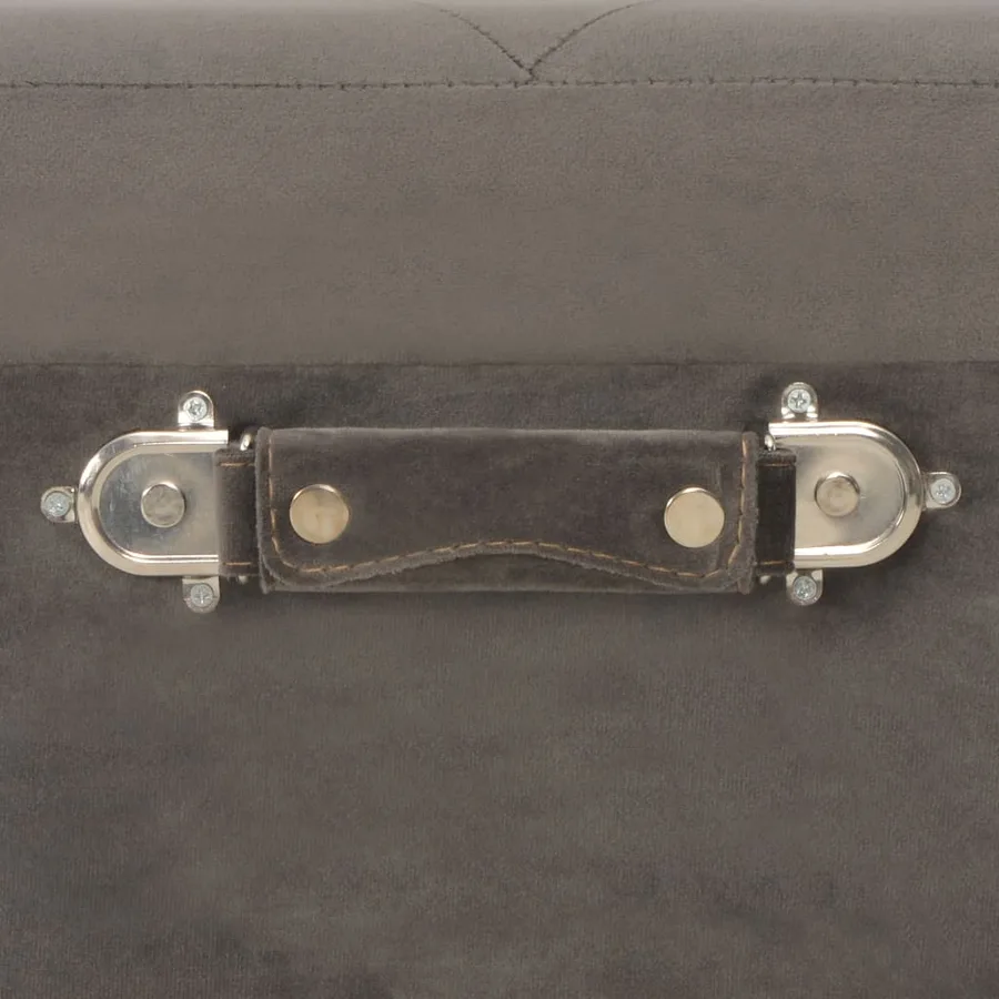 Tabourets de rangement lot de 3 Gris Velours - 8