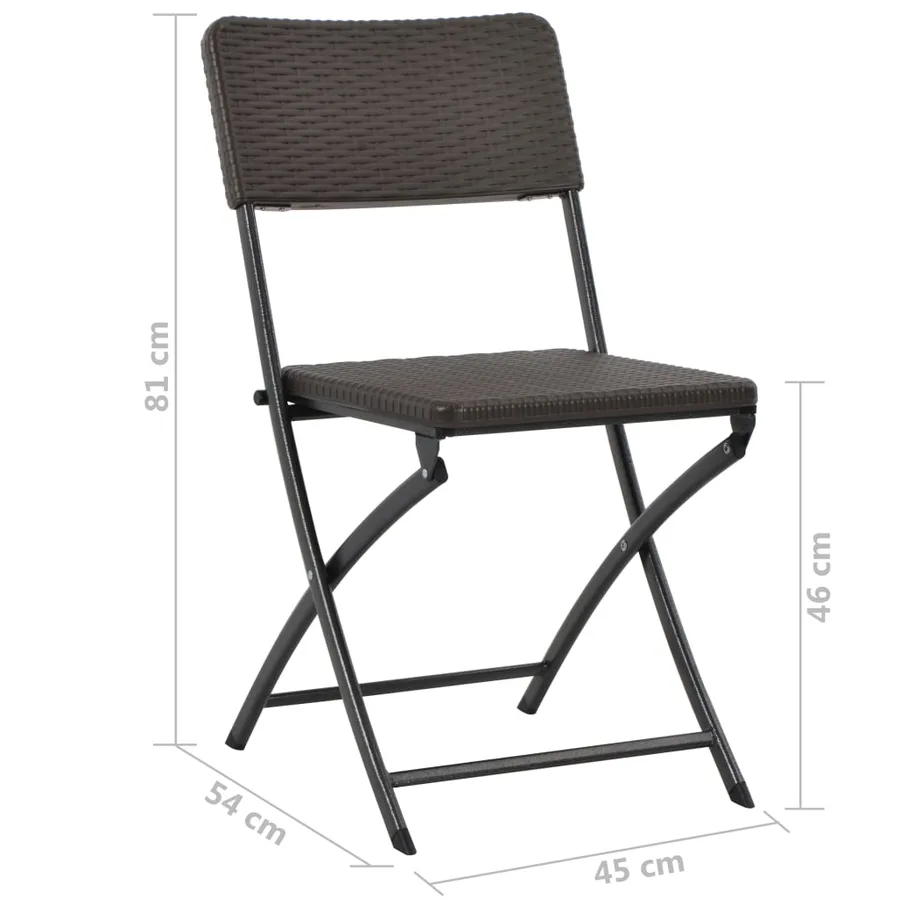 Chaises pliables de jardin lot de 4 PEHD et acier - 9