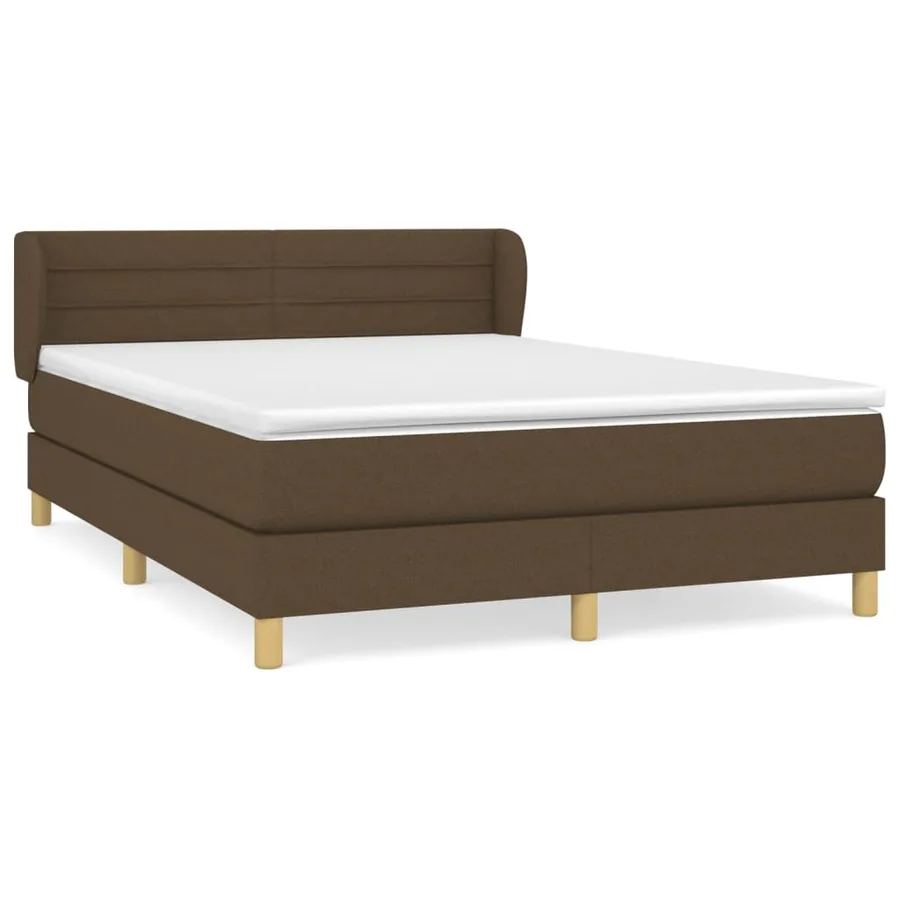 Sommier à lattes de lit avec matelas Marron foncé 140x190 cm - 2
