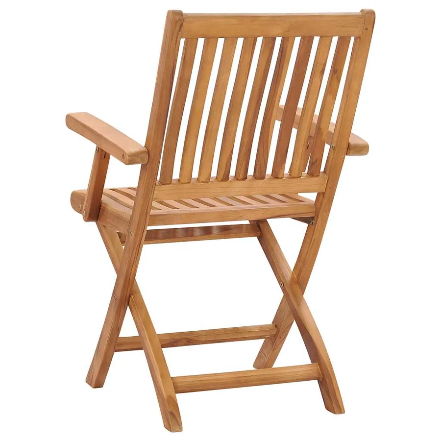 Chaises de jardin pliables lot de 2 Bois de teck massif - 5