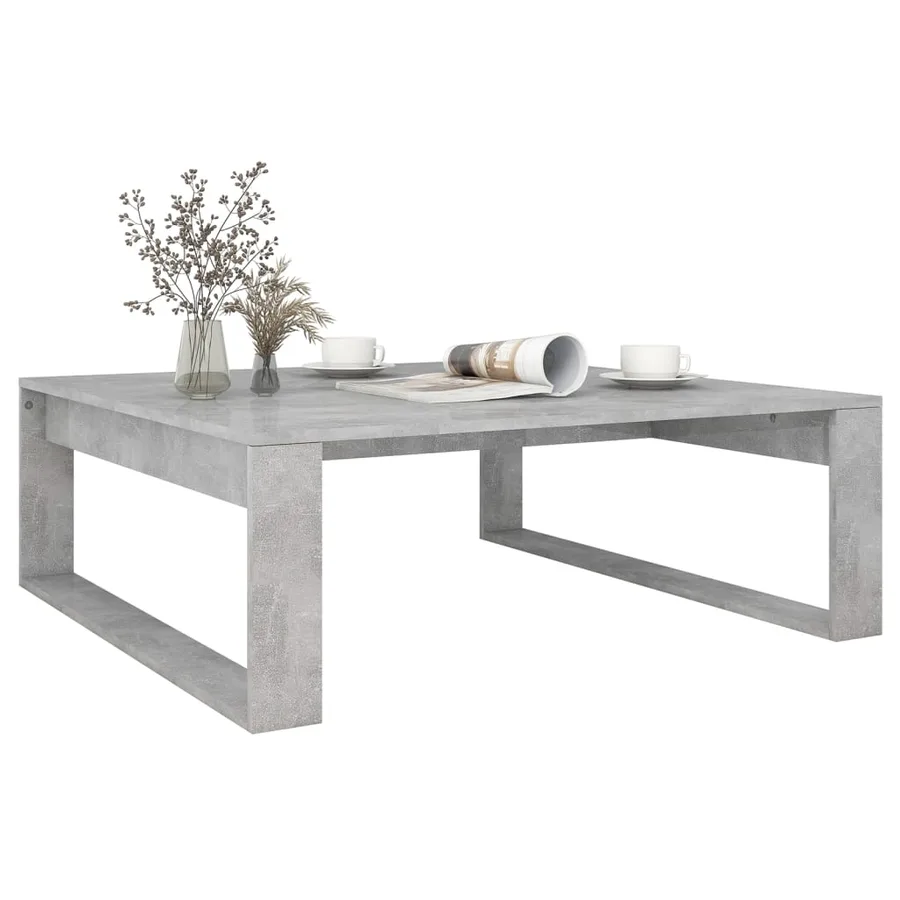 Table basse Gris béton 100x100x35 cm Bois d'ingénierie - 6