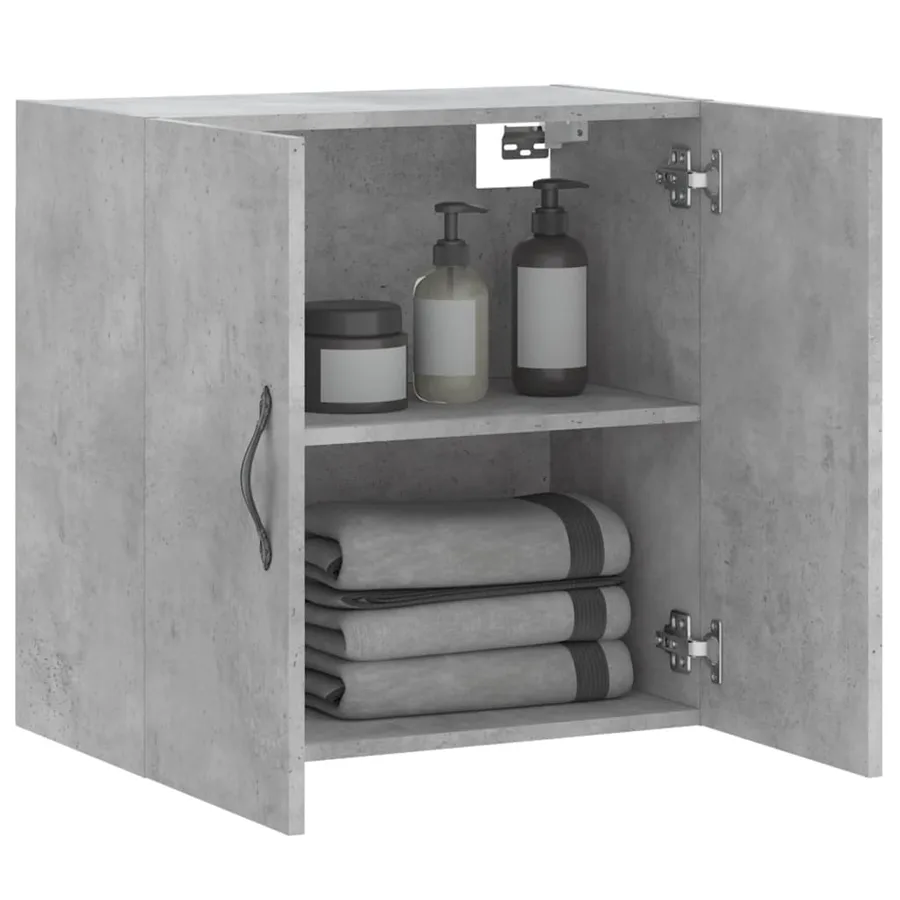 Armoire murale gris béton 60x31x60 cm bois d'ingénierie - 4