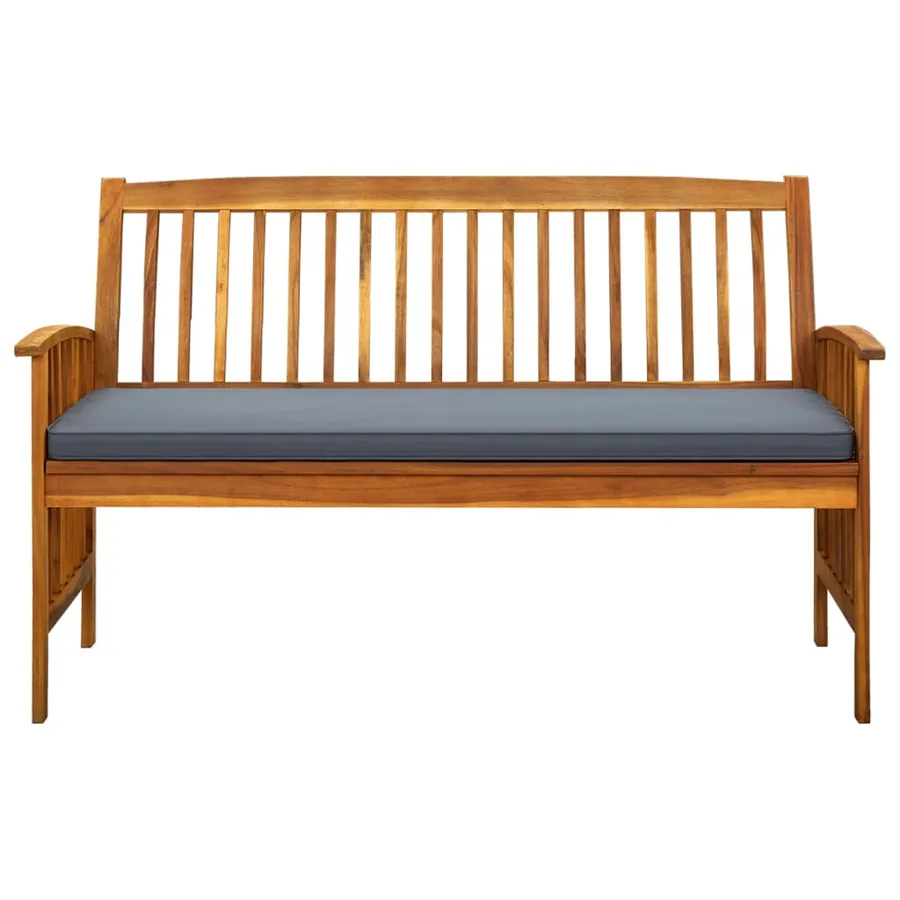 Banc de jardin avec coussin 147 cm Bois d'acacia massif - 3