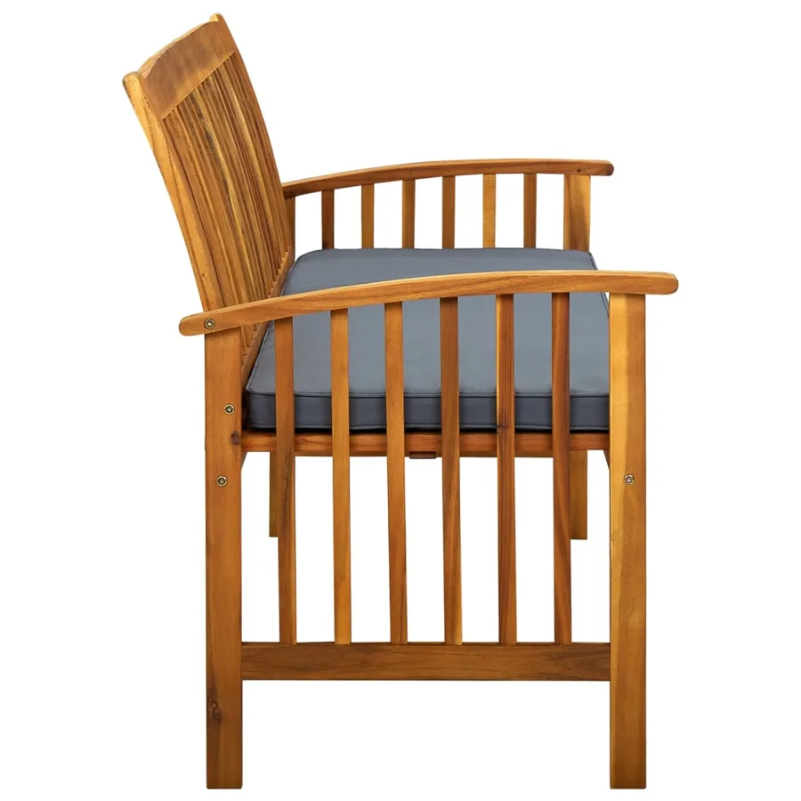 Banc de jardin avec coussin 147 cm Bois d'acacia massif - 4