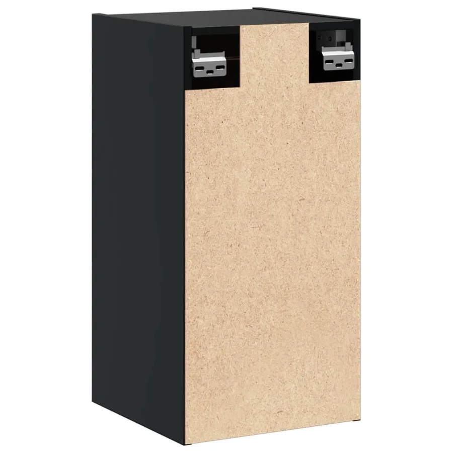 Armoires murales 2 pcs Noir 30x30x60 cm Bois de pin massif - 9