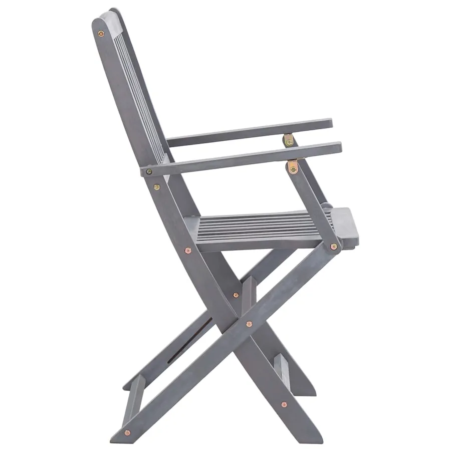 Chaises pliables d'extérieur lot de 4 et coussins Bois d'acacia - 13