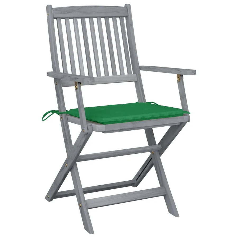 Chaises pliables d'extérieur lot de 4 et coussins Bois d'acacia - 3