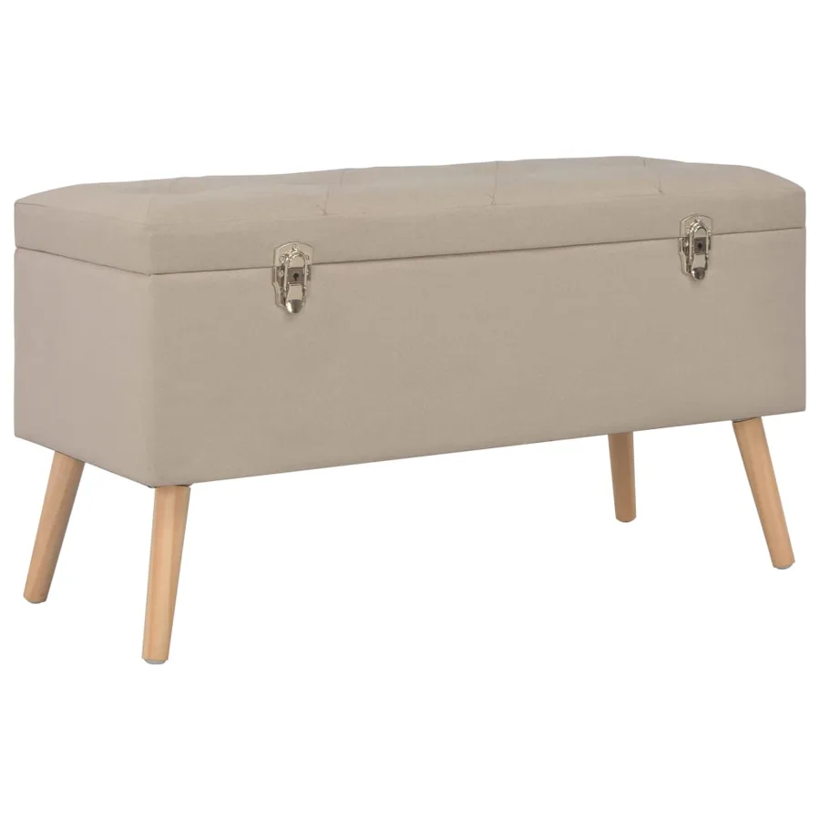 Tabourets de rangement lot de 3 Beige Tissu - 10