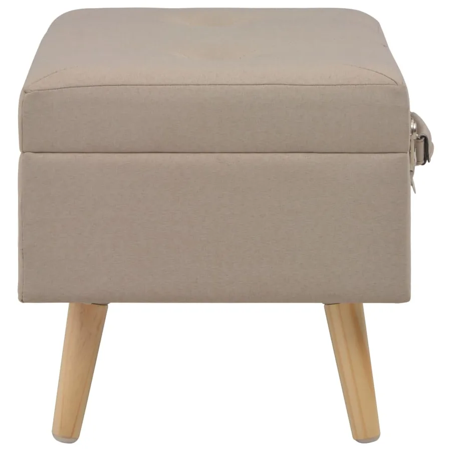 Tabourets de rangement lot de 3 Beige Tissu - 4