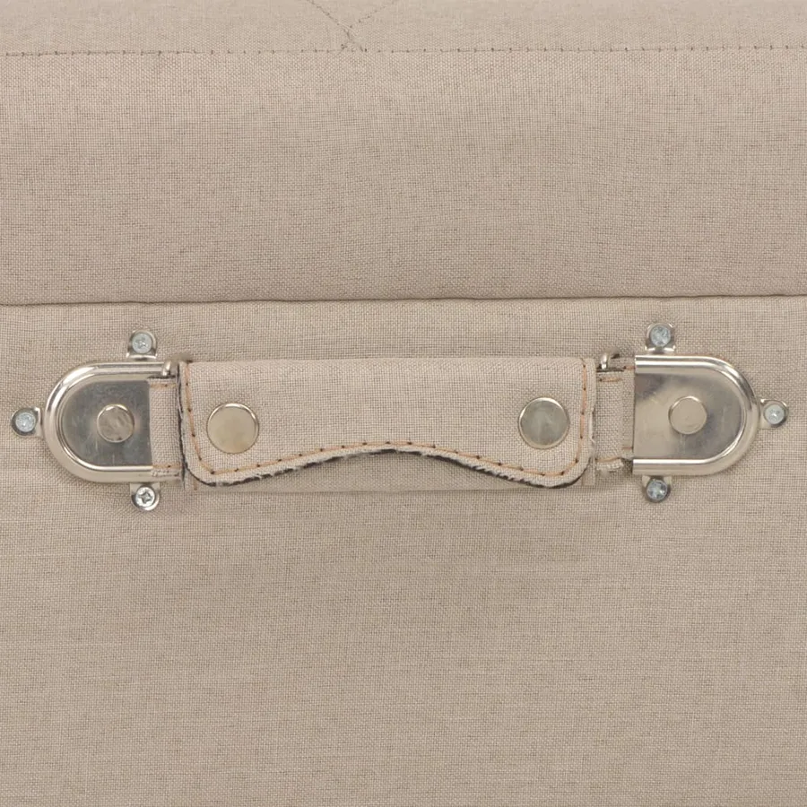 Tabourets de rangement lot de 3 Beige Tissu - 8