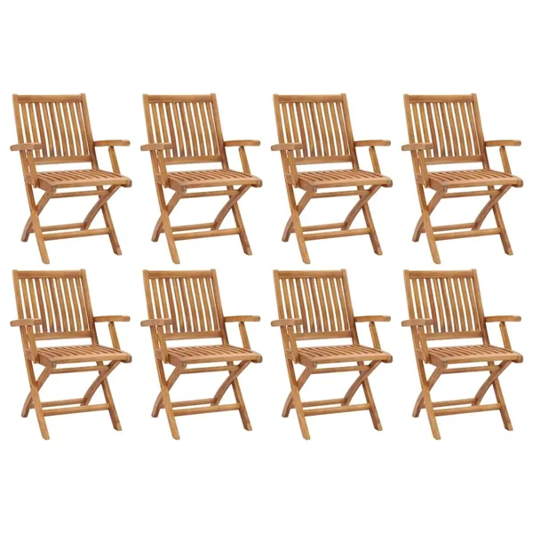 Chaises pliables de jardin lot de 8 Bois de teck solide