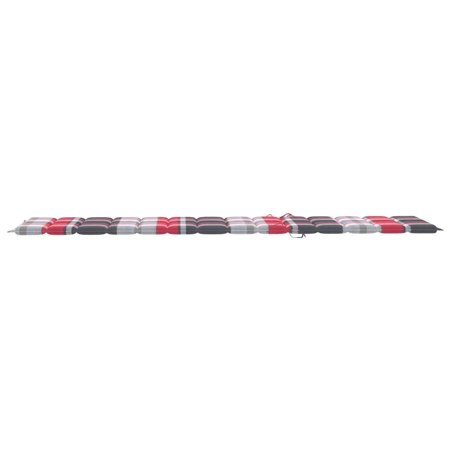 Chaise longue avec coussin à carreaux gris Bois de teck solide - 29