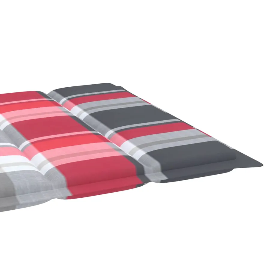 Chaise longue avec coussin à carreaux gris Bois de teck solide - 30