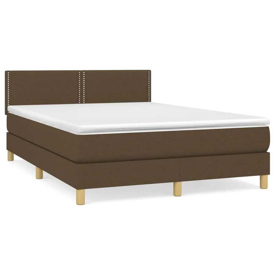 Sommier à lattes de lit avec matelas Marron foncé 140x190 cm - 2