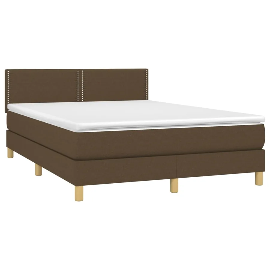 Sommier à lattes de lit avec matelas Marron foncé 140x190 cm - 3