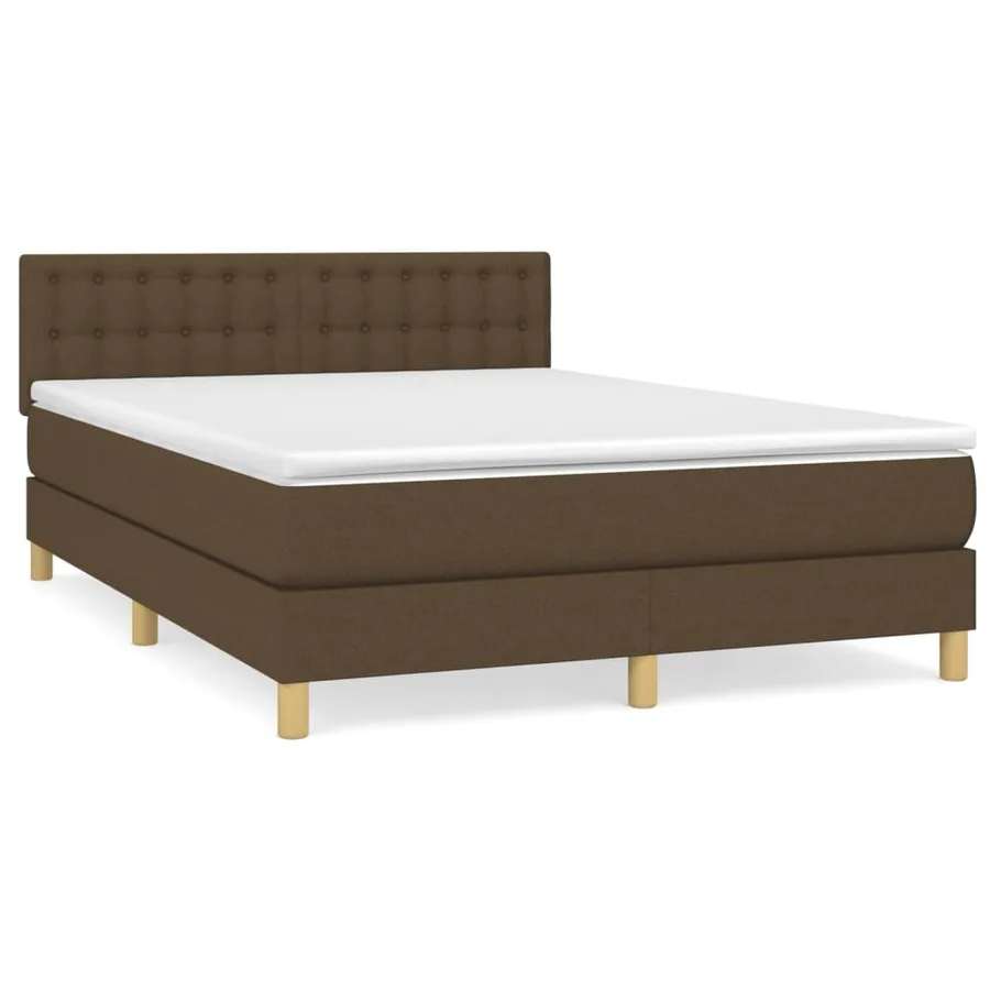 Sommier à lattes de lit avec matelas Marron foncé 140x190 cm - 2