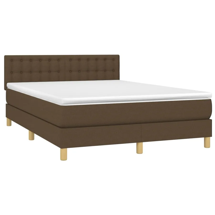 Sommier à lattes de lit avec matelas Marron foncé 140x190 cm - 3