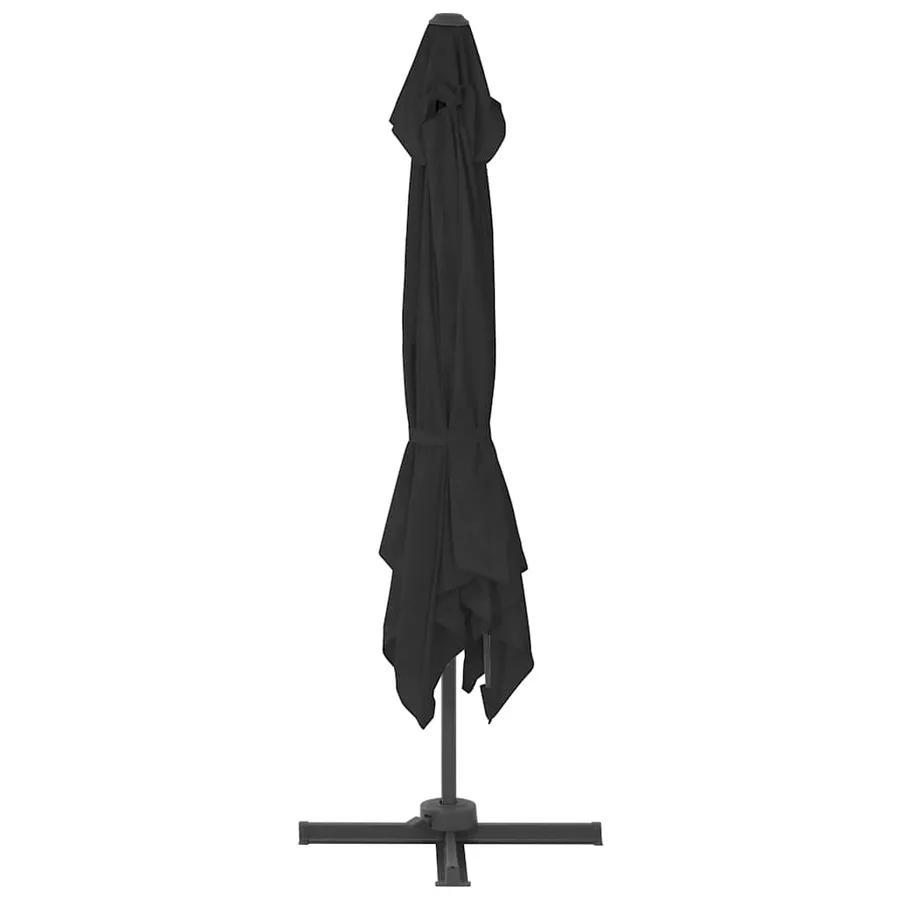 Parasol de jardin en porte-à-faux avec mât en aluminium noir - 5