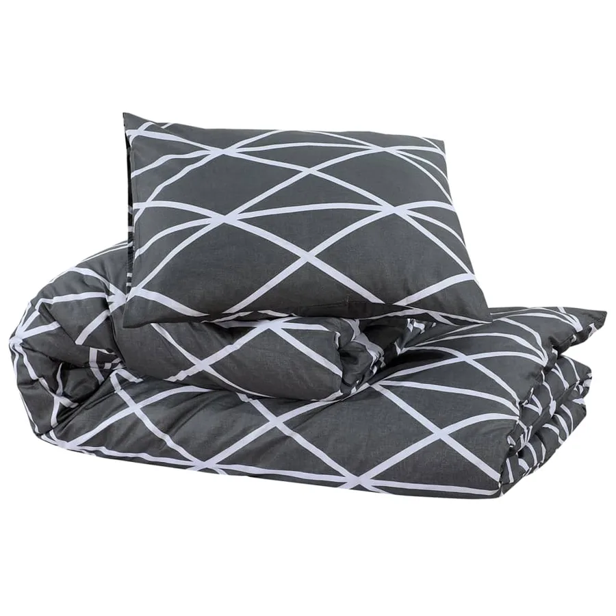 Ensemble de housse de couette Gris 135x200 cm Coton - 3