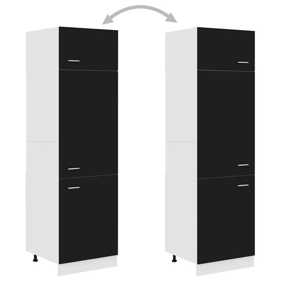 Armoire réfrigérée "Lyon" Noir 60 x 57 x 207 cm Bois d'ingénierie - 4