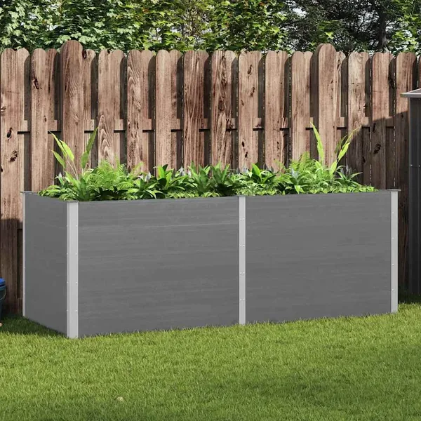Lit surélevé de jardin 250x100x91 cm WPC Gris