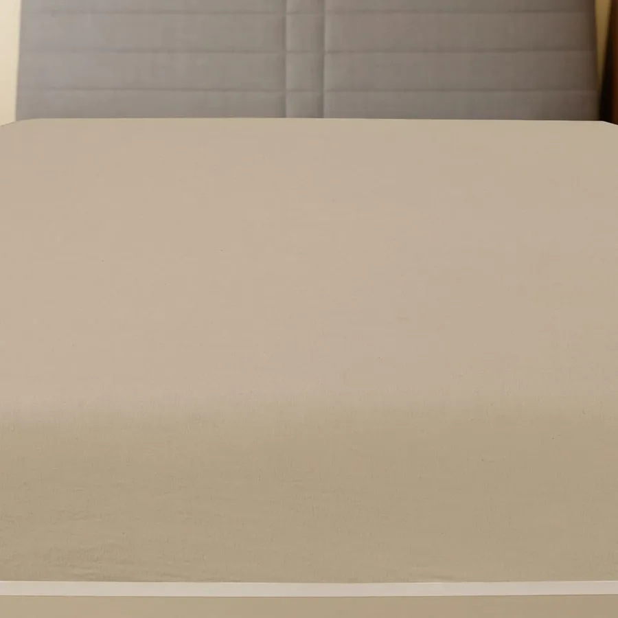 Draps-housses Jersey 2 pcs Taupe 100x200 cm Coton - 2