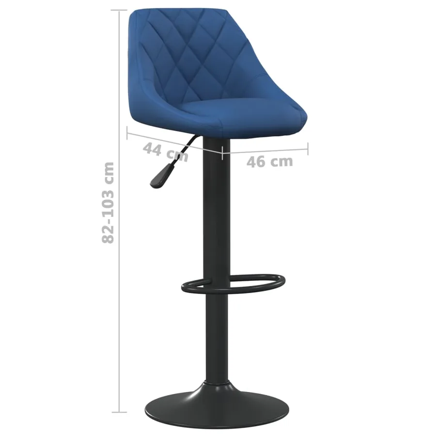 Tabourets de bar lot de 2 bleu velours - 9