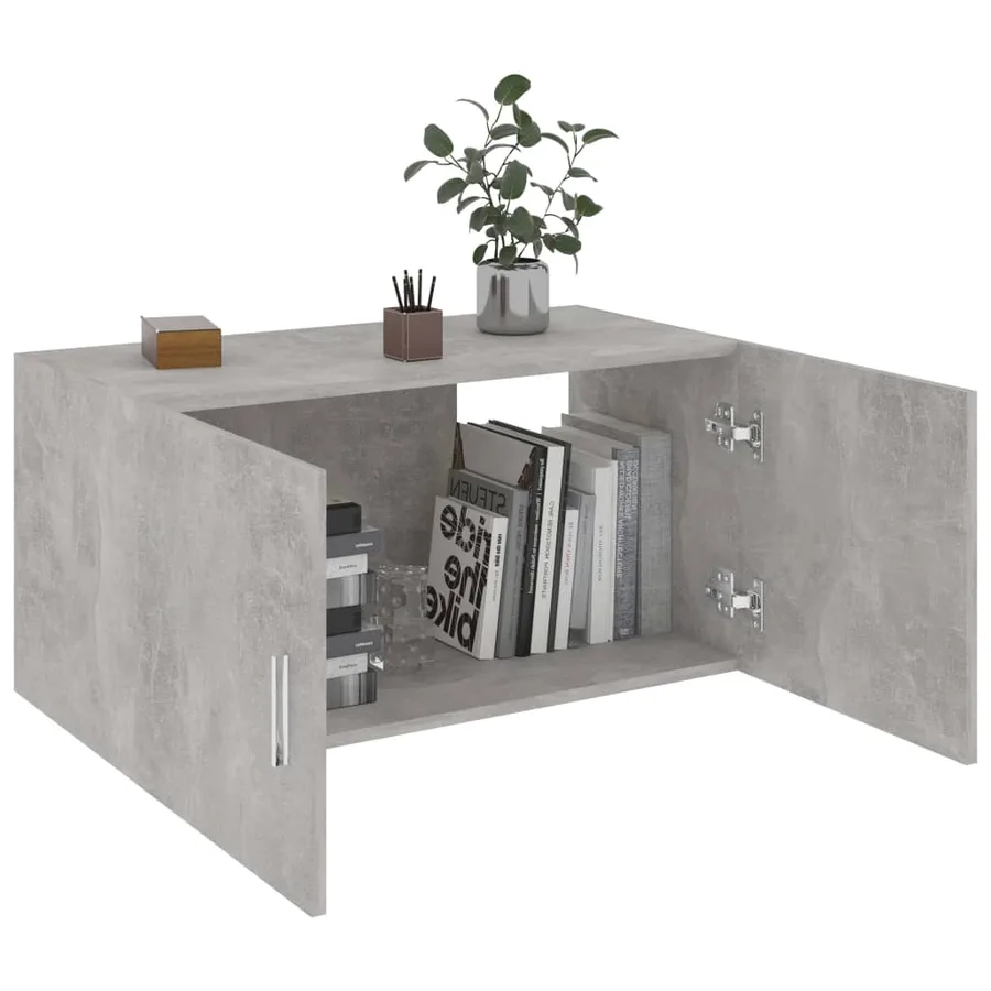 Armoire murale Gris béton 80x39x40 cm Bois d'ingénierie - 5